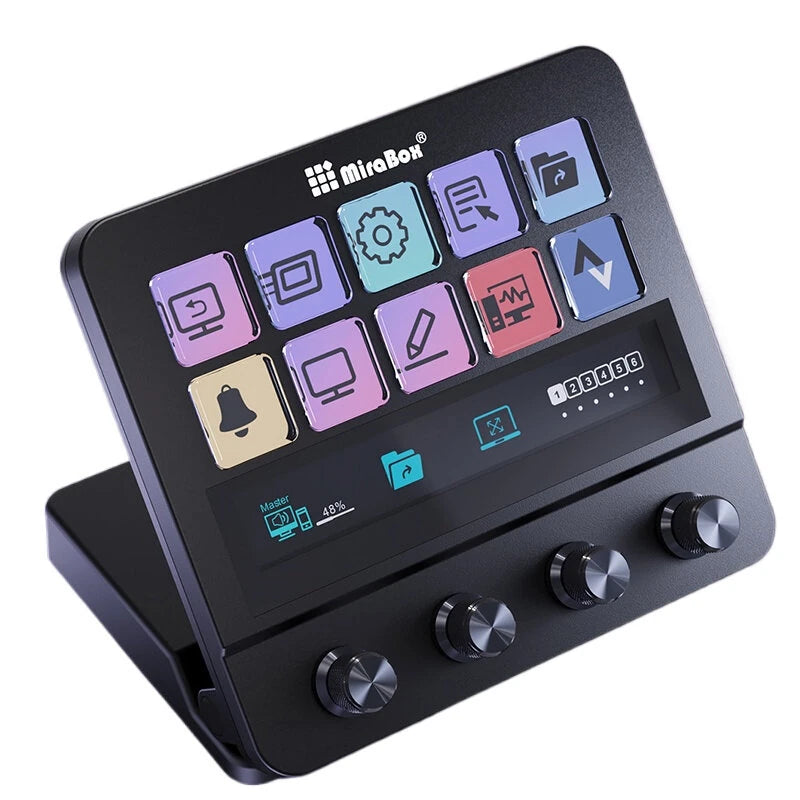 MiraBox MBox N4 Stream Deck with 10 LCD Buttons and Main image