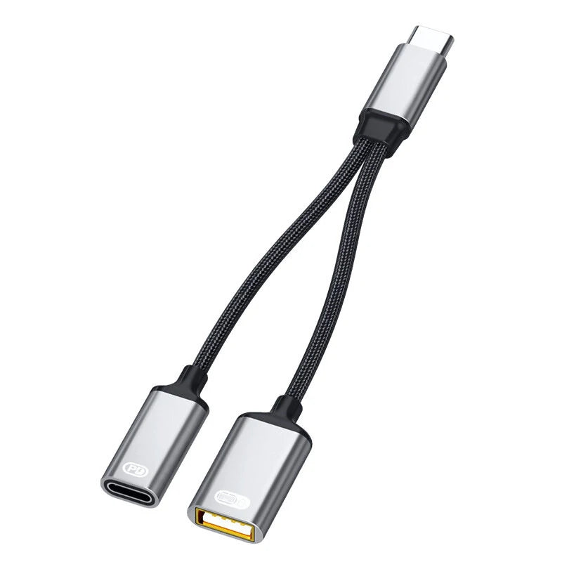 2 in 1 Type-C Cable Splitter USB-C to USB2.0 PD3.0 Main image