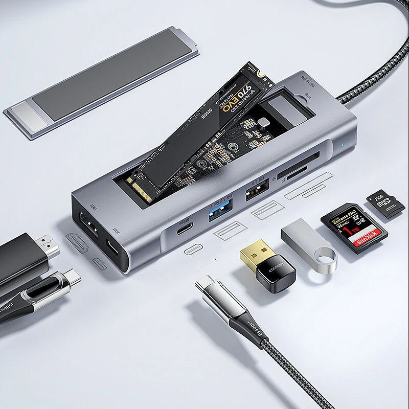 ESSAGER 8-in-1 Docking Station with Disk Storage USB Main image