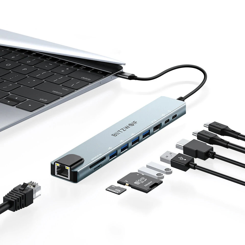 BlitzWolf® BW-NEW TH5 10 in 1 USB Hubs with HD 4K@30Hz Main image