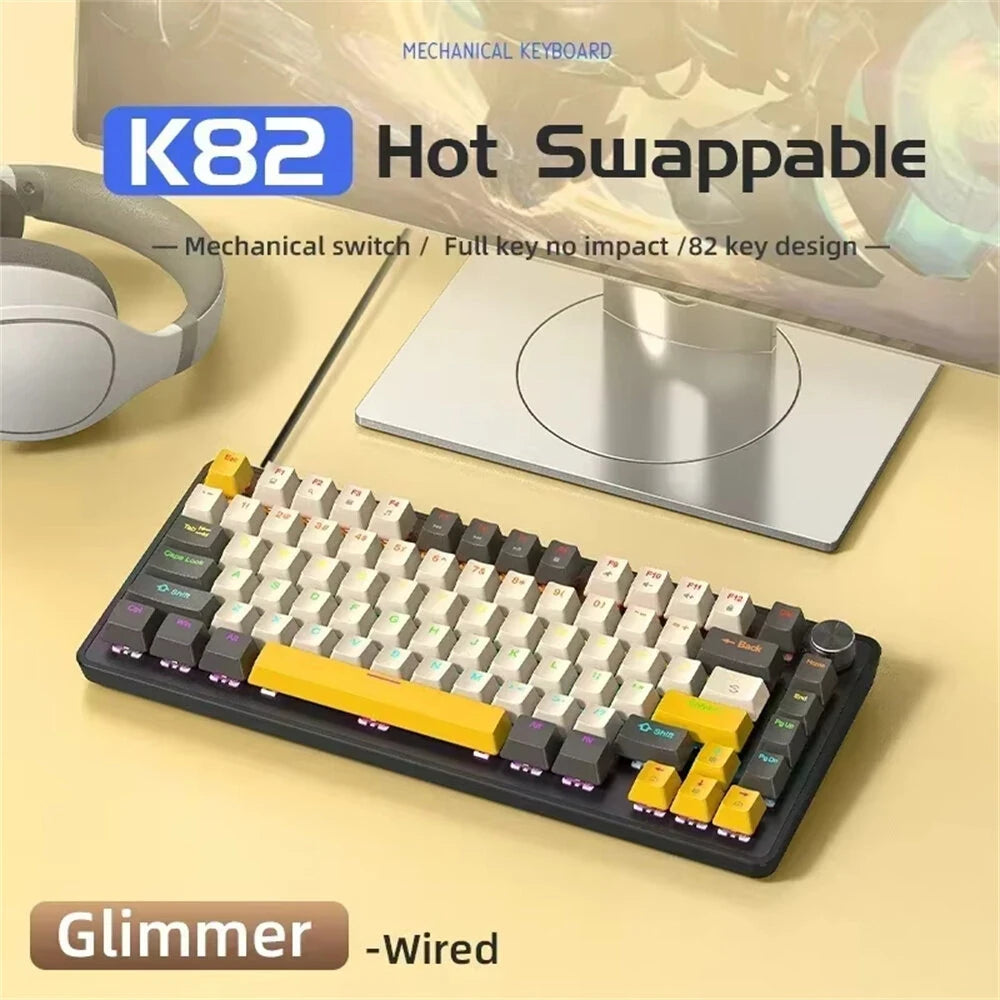 K82 Type-C Wired Mechanical Keyboard with Knob 75%